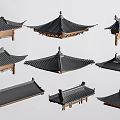 Chinese Traditional Roof Architectural Components With Various Design Styles And Structures