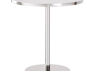 Modern Round Stainless Steel Coffee Table With Sleek Surface And Metal Base 3d model
