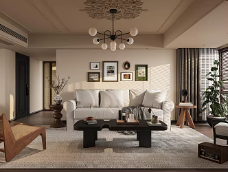 French Living Room Middle Living Room 3d model