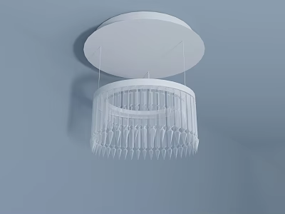Modern White Chandelier With Sleek Hanging Pendant Design For Ceiling Decor 3d model