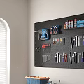 Organized Garage Wall With Tool Pegboard And Various Hanging Tools Storage Solutions 3d model