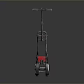 Modern Golf Push Cart With Red Seat And Four Wheels Design