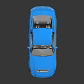 Blue Mustang Sports Car With Sleek Two Door Body Silver Alloy Wheels And Rear Spoiler