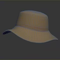Tan Wide Brimmed Fabric Hat With Ribbon Band For Daily Outdoor Sun Protection Wear