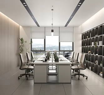 modern public office area office area 3d model