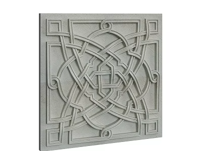Ceiling Decorative Panel With Intricate Geometric Relief Pattern Design 3d model