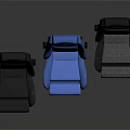 Three Car Seats Featuring Black Blue And Black Colors With Different Material Textures