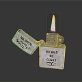 Silver Metal Lighter With NO WAR NO FASCISM Text And Burning Flame For Daily Use