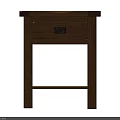 Home Office Brown Solid Wood Desk With Drawer And Simple Design 3d model