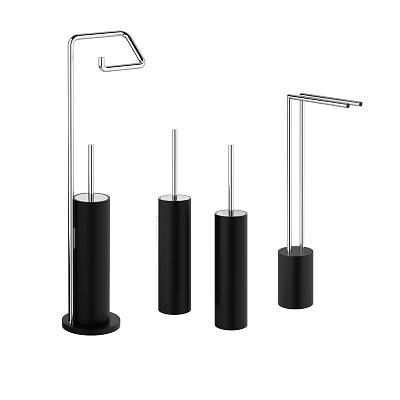 Modern Bathroom Accessories Set With Stainless Steel Toilet Brush And Holder 3d model
