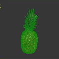 Fresh Ripe Pineapple with Green Leafy Top Orange Skin Juicy Tropical Fruit on Dark Background
