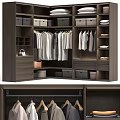 Modern Wooden Dresser in Wardrobe System with Hanging Clothes Drawers and Storage Boxes