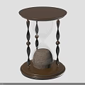 Brown Top Base Hourglass With Transparent Glass Black Brown Decorative Pillars And Sand