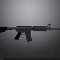 Modern Tactical Rifle With Silver Barrel Black Stock And Magazine Design