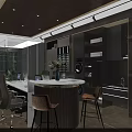 Modern Boutique Store Interior With White Sofas Coffee Table Bookshelves Glass Partitions And Chandeliers