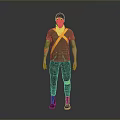 Man Wearing Green T Shirt With Yellow Cross Straps Camouflage Pants And Yellow Knee Pads