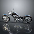 Vintage Motorcycle With Classic Design Chrome Parts Black Seat And Shiny Wheels
