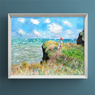 Modern Oil Painting New Classical Blue Living Room Landscape Painting Decorative Painting 3d model