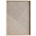 Abstract Textured Decorative Wall Art With Wooden Frame And Beige Tones