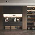Modern Wine Cabinet With Glass Doors And LED Lighting In Contemporary Living Space