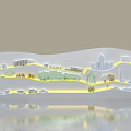 Modern City Themed Photo Check In Spot with Wavy Design and Yellow Lines
