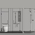 Rain partition shower 3d model
