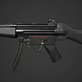 Classic Submachine Gun With Black Metal Body Detailed Barrel And Magazine