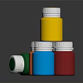 Small Colorful Plastic Bottles With White Caps In Various Colors For Daily Use