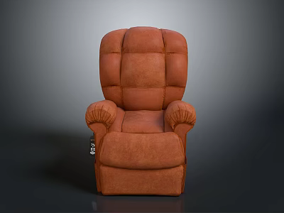 Modern Orange Recliner Chair With Cushioned Back Soft Armrests And Comfortable Seating 3d model