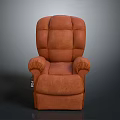 Modern Orange Recliner Chair With Cushioned Back Soft Armrests And Comfortable Seating