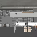 Modern desk employee workbench 3d model