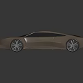 Futuristic Concept Car with Sleek Aerodynamic Body Light Brown Exterior Black Wheels and Panoramic Sunroof