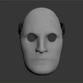 White Mask With Smooth Surface And Round Eye Holes For Daily Use