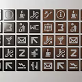 Commercial Equipment Various Facility Icons Set With Utility Signs And Symbols Collection