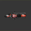 Red Harley Davidson Classic Cruiser Motorcycle With Black Seat Silver Engine And Chrome Details