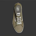 Vans Khaki Canvas Casual Shoes With White Laces And Low Top Design