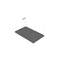Modern Square Chandelier With White Panel And Metal Frame For Interior Lighting