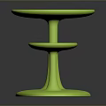 Colorful Green Two Tiered Food Serving Table With Round Tops And Oval Base
