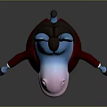 Blue Cartoon Donkey Character With Big Ears In Red Suit And Yellow Tie