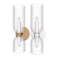 Elegant Modern Striped Glass Wall Sconce with Gold Silver Base and Light Bulb