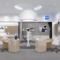 Modern Optical Store Interior With New Eyeglasses Collection And Display Counters 3d model
