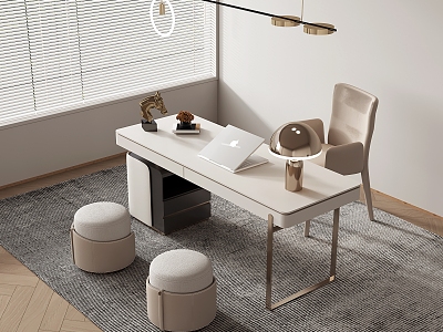 Desk and chair combination model