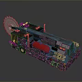 Industrial Style Lighting Combination With Metal Structures Red Accents And Gear Design Elements