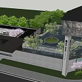 Modern Building Exterior Wall With Black Facade Open Entrance Steps And Paved Ground