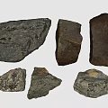Various Natural Stone And Wood Pieces With Distinct Textures And Shapes