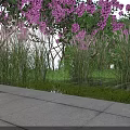 Garden Landscape Design Featuring Purple Flowers Ornamental Grasses Stone Pathway And Water Feature