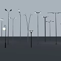 Various Designs of Outdoor Lights Including Street Lamps and Garden Styles