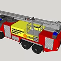 Red Fire Truck With Rescue Ladder HAU Unit And Fire Wall Escape System