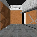 Modern Cinema Interior With Geometric Wooden Walls And Warm Lighting Design