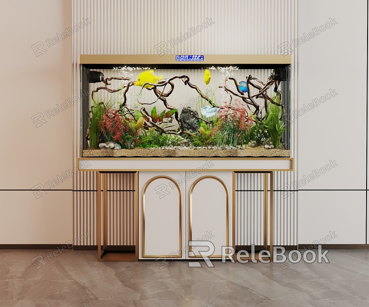 Modern Fish Tank Glass Fish Tank Display Cabinet Side Cabinet model